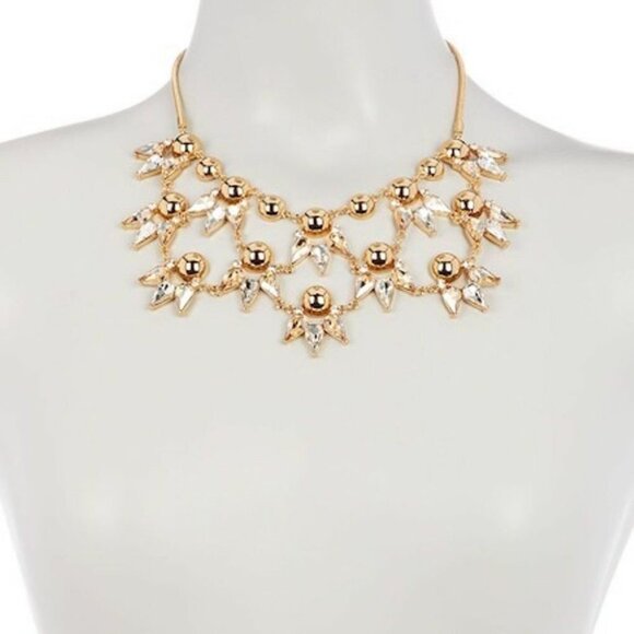TRINA TURK Stone Dome Drama Necklace GOLD PL/ LT - Picture 1 of 2